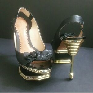Made in Brazil Genuine Leather Shoes with Gold Accents